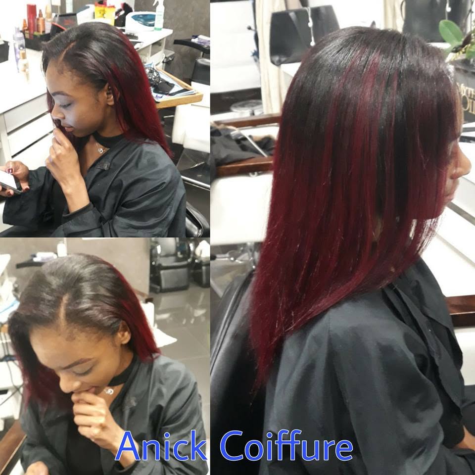 Coloration bordeaux ombré — Anick Coiffure Montgeron