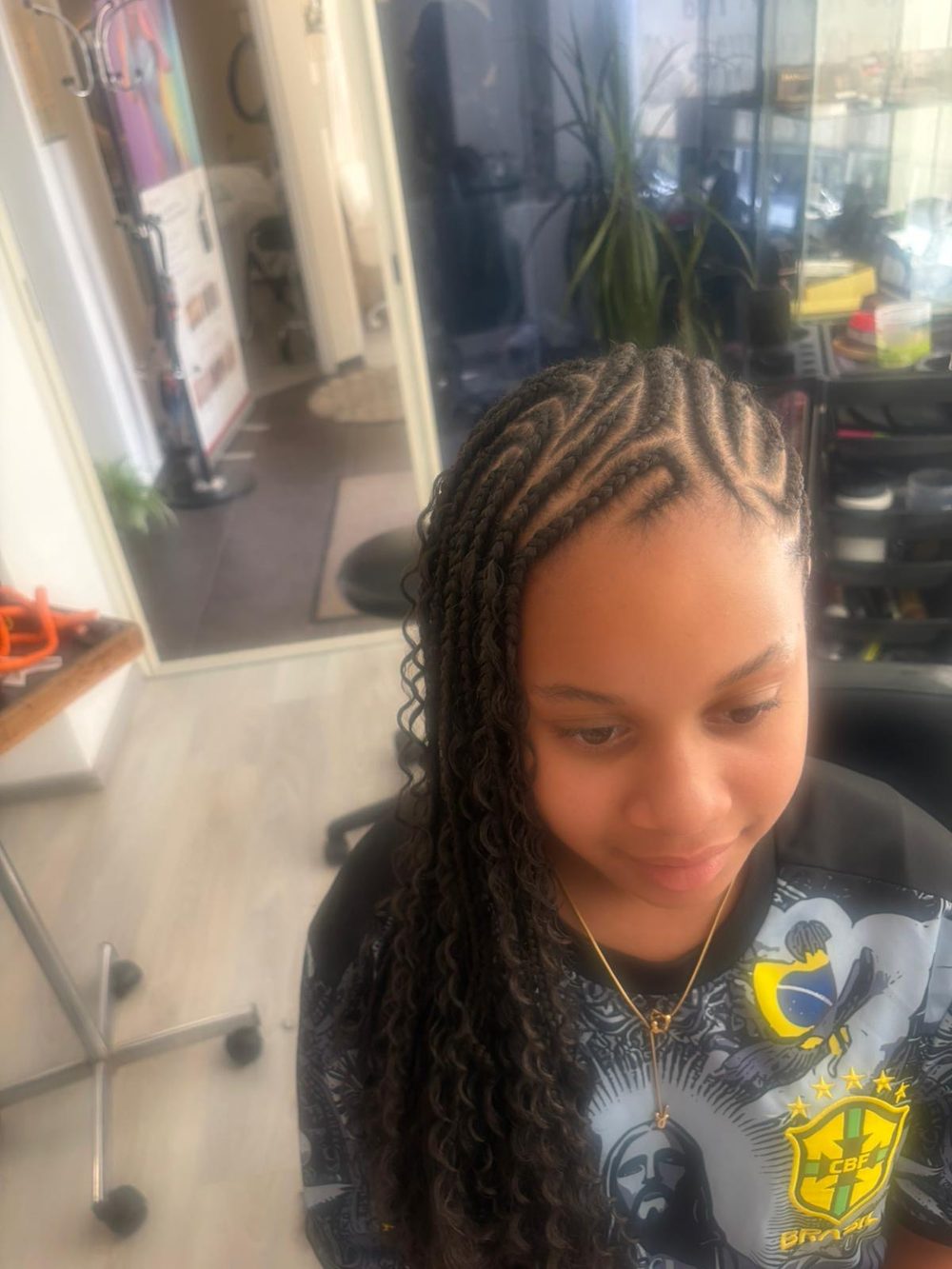 Détail d'une coiffure réalisée au salon